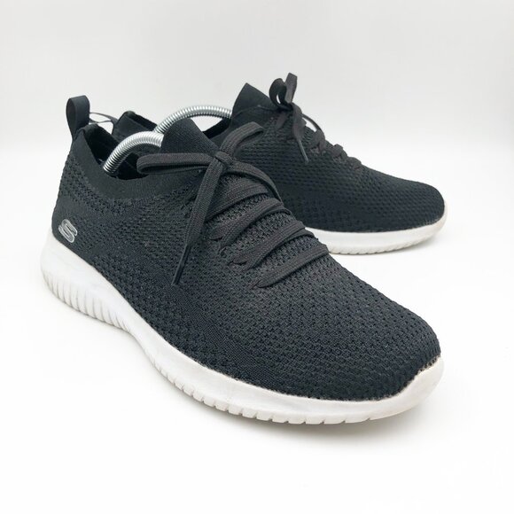 SKECHERS Ultra Flex Statements Sneakers Black Slip On Womens 8.5 - Picture 1 of 8